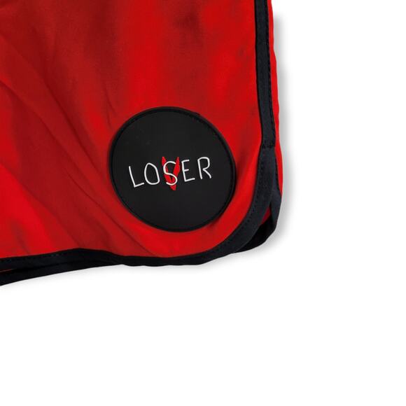 Hot Topic IT Loser/Lover Red Black Men Swim Trunks Men Sz Small - Picture 5 of 6